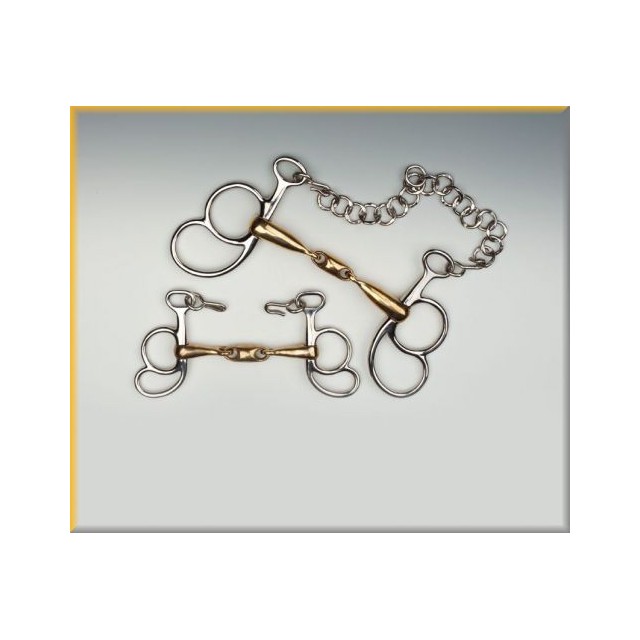 Mors attelage de poste double brisure canon en maillechort