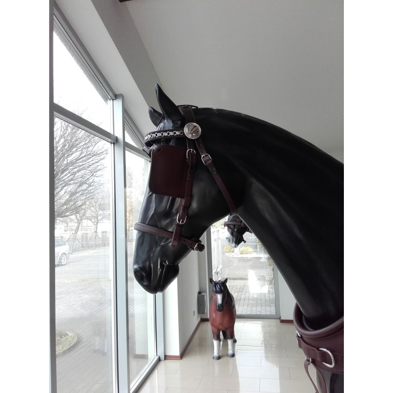 Collier De Travail En Cuir Pour Cheval Lourd - Harnais De Conduite Noir, Taille Large