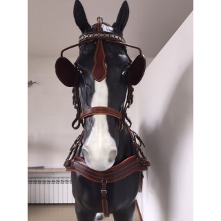 Bride pour chevaux Harnais Lux en simple Arden pour attelage de tradition