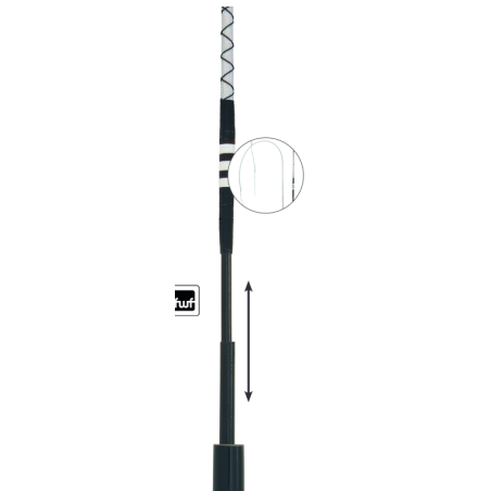 Fouet d'attelage carbone rétractable 370 cm