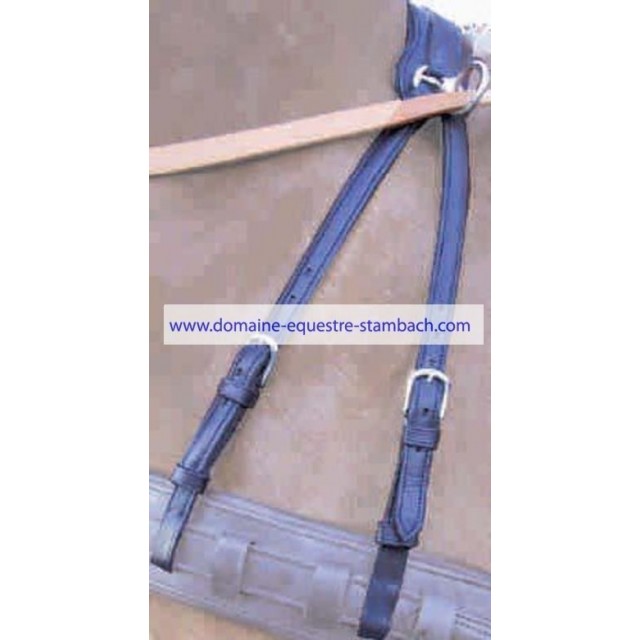 Sur-cou en cuir noir attelage en simple