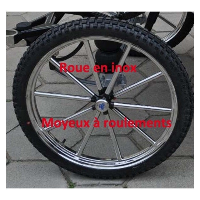 Roue  inox pour fusée à roulements à rayon rond