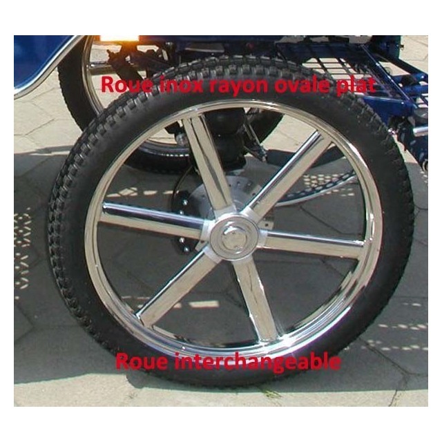 Roue en inox interchangeable rayon ovale