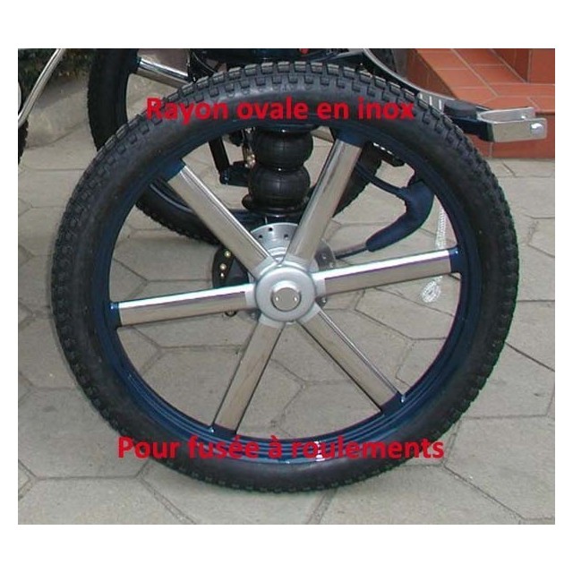 Roue pour fusée à roulements à rayon ovale en inox