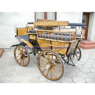 véhicule voiture hippomobile wagonnette attelage chevaux