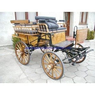 véhicule voiture hippomobile wagonnette attelage chevaux