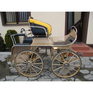 voiture hippomobile chevaux marathon loisir training avec roue pneumatique